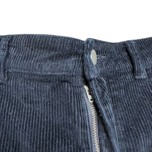 EVERLANE Navy Blue Corduroy Straight Pants Women's Size 6 High Rise Dark Blue - Picture 4 of 6